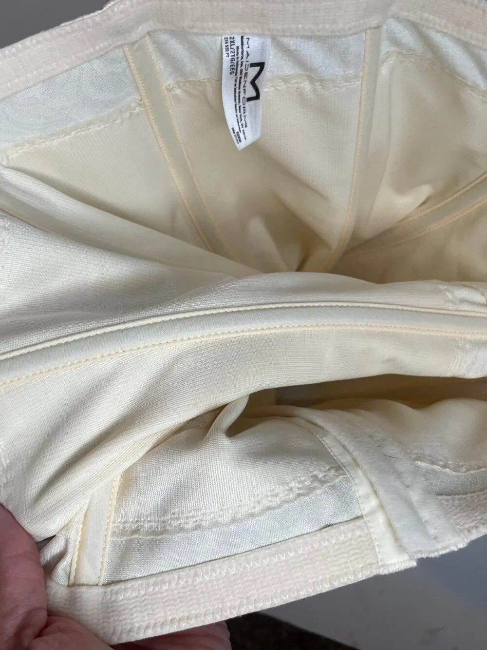 MAIDENFORM Coquette Jacquard Corset Waist Nipper Underbust Shaper Ivory 2XL